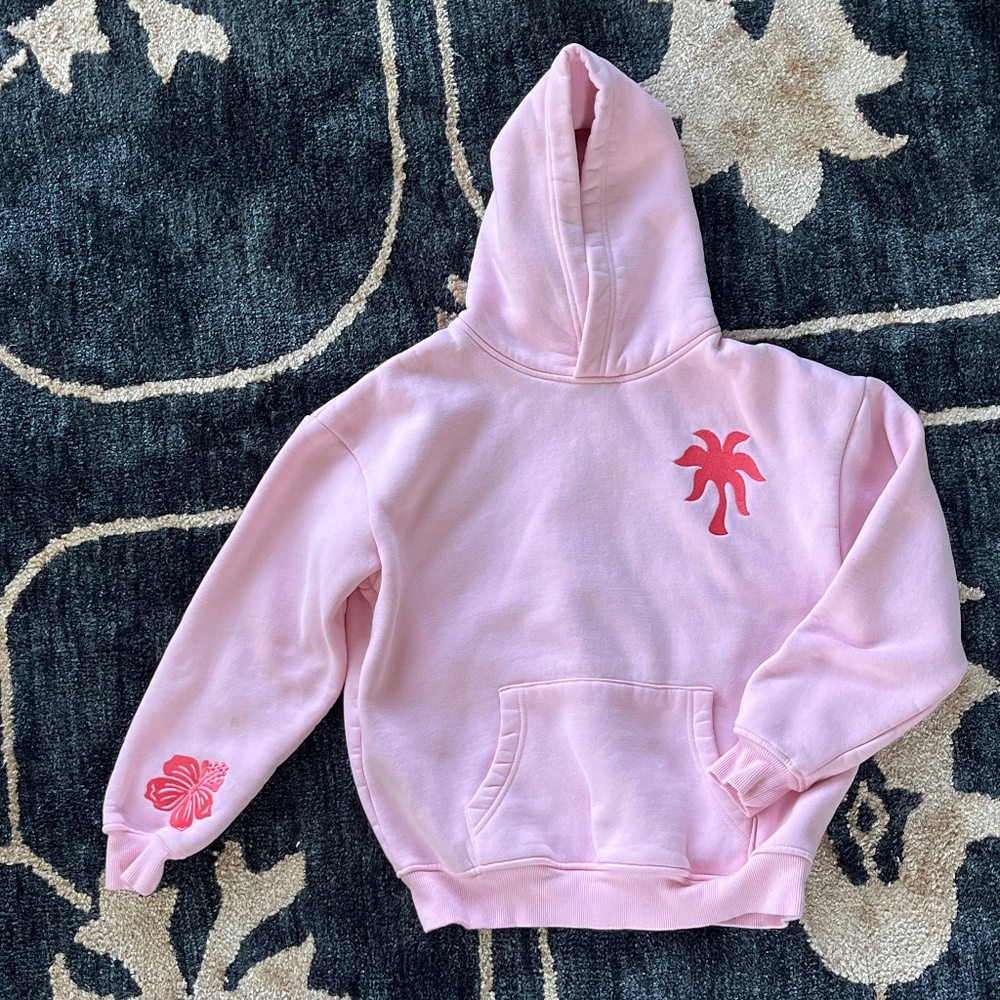 Pink Palm Puff Hoodie